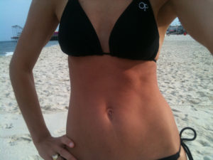 woman body with black bikini 