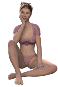woman wearing pink lingerie 