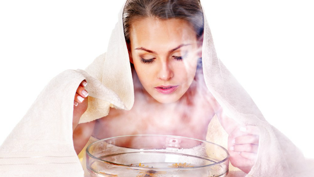 woman using skin care